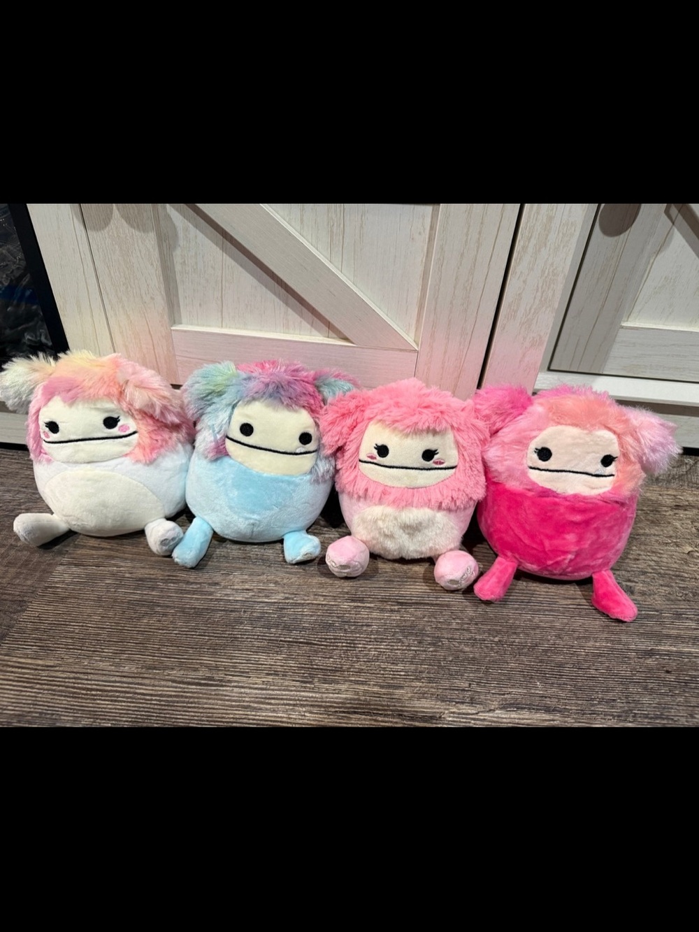 Squishmallows Pastel Plush Bundle - Pink, Light Blue, Hot Pink, Cream Bigfoot